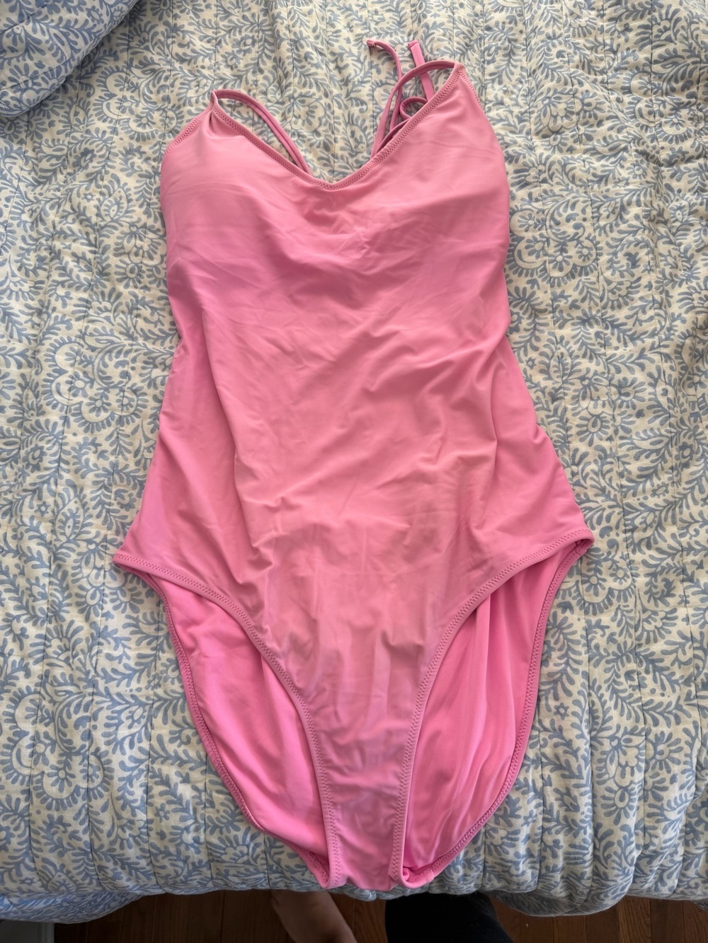 aerie Pink V-Neck One-Piece Swimsuit